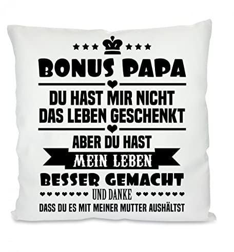 Herzbotschaft Kissen: Bonus Papa - Stiefvater
