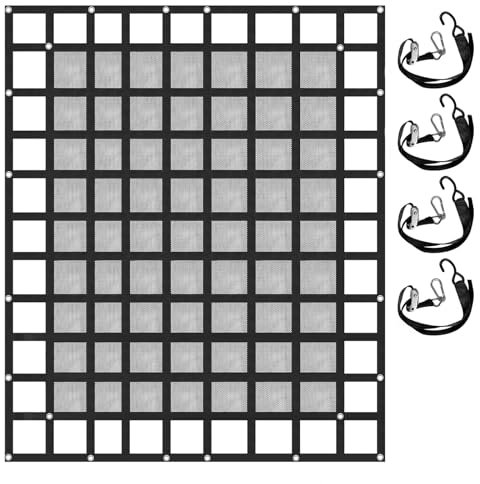 VEVOR Red Maletero de Coche 244x205 cm Red de Carga Trasera Material de Poliéster Resistencia a Rotura 2 T Red Elástica de Carga 4 Correas Ajustables de Gancho en S para Maletero de Coche Remolque