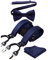 HISDERN Hosenträger Herren Marine Blau Fliege und Hosenträger Set Herren Klassische Kariert Hochzeit Einstellbar Y Form mit 6 Extra Stark Clips Braces