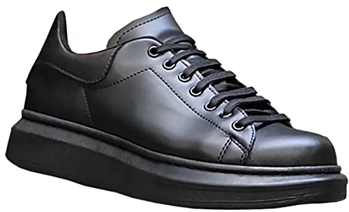 Solaress 547 Leder Herren Sneaker, Lässige Sportschuhe (Schwarz, eu_Footwear_Size_System, Numeric_41)