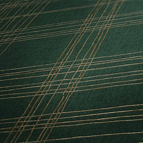 BRICOFLOR Geometrisch Tapete | Englische Tapete kariert | Wohnzimmer und Schlafzimmer Vliestapete mit Karomuster in Grün Gold | Karo Wandtapete in Dunkelgrün mit Vinyl