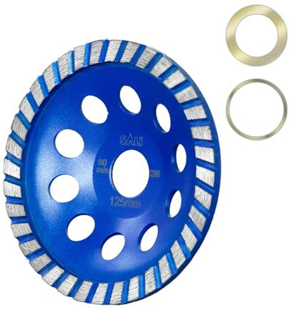 SALI Premium Diamant-Schleiftopf 125x22,2mm Schleifscheibe 10mm Diamant Schleifteller Universal,für Beton, Naturstein, Fliesenkleber, Granit