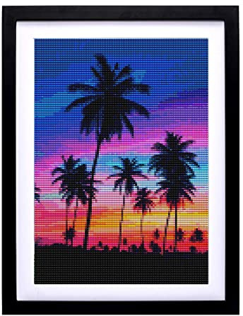 Reofrey Diamond Painting Cadre photo - Peinture diamant - Cadre magnétique - 30 x 40 cm - Pour photos de famille ou impressions - 1 paquet - Noir