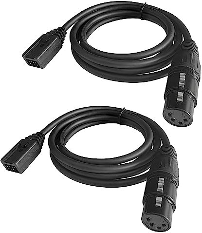 Interchangeable Headset Cable for Clear-Com 300-X4(5ft), XLR Connector Microphone Headphone Wire for Clear-Com CC-110 CC-300 CC-220 CC-400-X4 Headsets, 4 Pin XLR Female Adapter Headphone Cord(2 Pack)