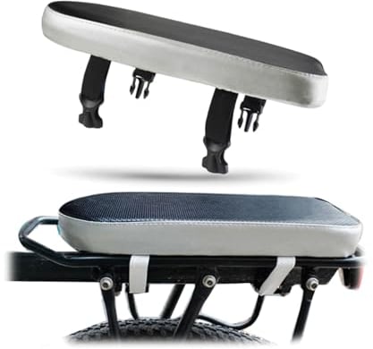 LNGJIN Rückenkissen für Fahrrad, Rücksitz, Kindersitz, Rückenkissen, Fahrradträgerkissen, PU-Schaumstoff aus weichem Leder, für Kinder und Erwachsene