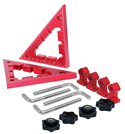 2Pc Morsetto a 90 gradi, Morsetto per armadio, Squadre di posizionamento a 45 e 90 gradi Morsetti ad angolo retto Morsetto angolare a triangolo in lega di alluminio per carpentiere, Cornice per foto