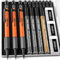 Four Candies 3PCS 1.3mm Porte mines avec étui, porte mines en métal pour charpentier avec 48 recharges (rouge, noir, jaune) 3 gommes pour le marquage du travail du bois à l'extérieur (Orange)