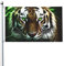 Grünäugige Tiger-Flagge, 90 x 152 cm, lustige Outdoor-Banner, Urlaub, Gartenflagge, Willkommensbanner für Zuhause, Garten, Hof, Rasen, Dekoration, Flaggen, Indoor/Outdoor, doppelseitiger Druck
