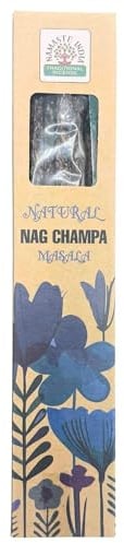 Natürliches botanisches Masala-Räucherstäbchen - Traditionelle indische Namaste-Räucherstäbchen, 1 Schachtel mit 30 g (Nag Champa)