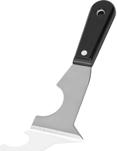 Virsus Spatola Multiuso 4030, Lunghezza 6 cm, Lama in Acciaio al Carbonio, Manico in Nylon, Coltello Raschietto Multifunzione con piastra battente, Utensile Professionale e Fai da Te