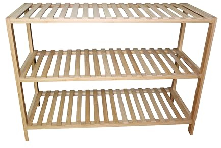 hausleben Schuhregal Bambus | 70x28x50 cm | Natur | Holz | umweltfreundlich | 3 Böden | Flur