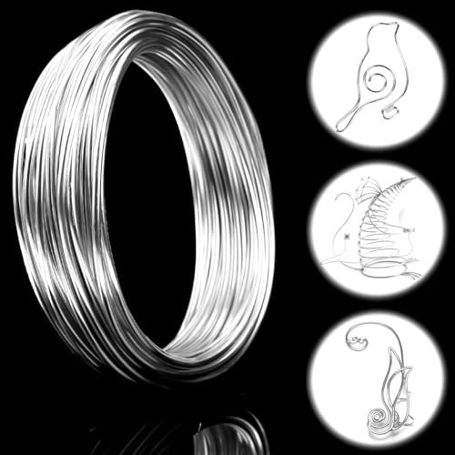 Ziamzra 3 mm Filo di Ferro Modellabile 10m Filo Alluminio Filo di Ferro Filo Argento Filo per Tricotin Filo Alluminio per Bigiotteria per DIY Artigianale Decorazioni Scultura