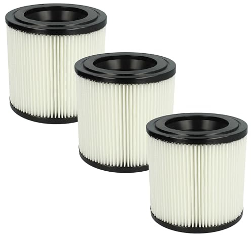 vhbw 3x Faltenfilter Ersatz für Kärcher 2.889-219.0 für Staubsauger | Patronenfilter Schwarz Weiß Abwaschbar