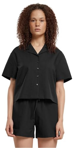 Urban Classics Damen Bluse Ladies Seersucker Shirt, Weite Bluse für Frauen, Kurzarm, erhältlich, Größen XS-5XL