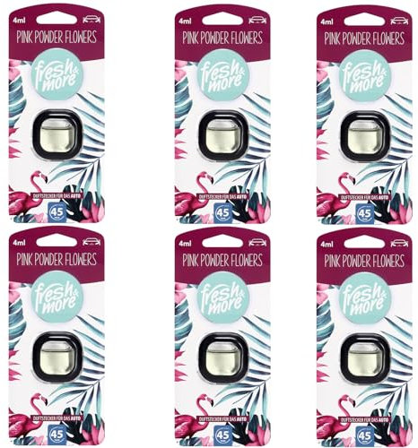 Fresh & More Auto-Lufterfrischer Clips Pink Powder Flowers - (6er Pack) 4ml
