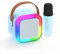 Fede Karaoke Micrófono para Niños, Mini Karaoke Infantil Micrófonos Inalámbricos Altavoz Bluetooth Portátil con Efectos de Cambio de Voz y Luces LED, Mejores Juguetes Regalos para Niñas y Niños