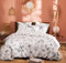 MATT & ROSE Gravure Tropicale Parure de lit 2 Personnes | 100% Coton | Oeko-TEX | Housse de Couette 240x220 cm + 2 Taies d'oreiller 65x65 cm | Imprimé | Blanc/Noir