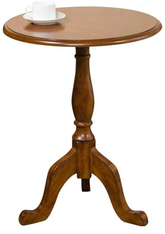 ZGSYH Vintage-Beistelltisch aus Massivholz, Neuer, einfacher Kleiner runder Tisch, runder 20-Zoll-Beistelltisch, Nachttisch for Bett oder Sofa, Kleiner Bar-Kneipentisch for Wohnzimmer, Kleiner Raum (