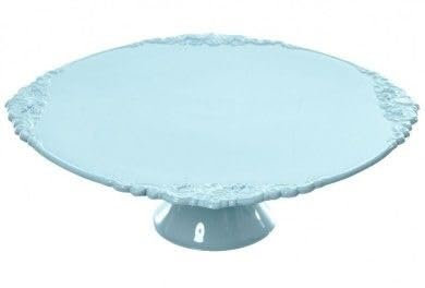 Golden Hill Alzata per dolci Alzatina torta e frutta, di plastica piccola (Celeste, ø24 h10)