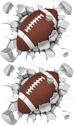 ABOOFAN 2st Wandtattoo Kinderzimmer Rugby Ball Hintergrund Wandaufkleber „sportball“. Tapetenverzierungen Aufkleber Sport Wandtattoo Sportball Kaputter Wandaufkleber Pvc