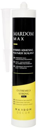 Colle de montage hybride pour l'intérieur et l'extérieur pour moulures en stuc, plinthes, briques et panneaux muraux SMP Base Colle de montage Blanc 290 ml Cartouche 1 pièce