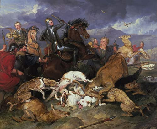 NAAYRASA Bekannt Leinwanddrucke Malerei Drucken Ölgemälde Die jagd auf chevy von edwin landseer Foto auf Leinwand für Wanddekoration 60x90cm