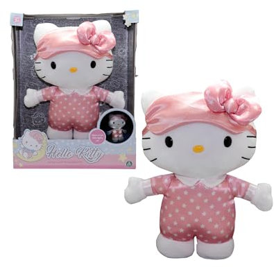 Hello Kitty, Peluche Bonne Nuit, Sons et lumières, 35 cm, pour Les Enfants à partir de 3 Ans, HKT10, Rose