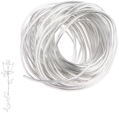 3mm x 10m Basteldraht, Draht zum Basteln, Schmuckdraht Aluminiumdraht Bindedraht Modellierdraht, Silber Basteldraht für Dekoteile, DIY-Skulpturen, Kranzherstellung