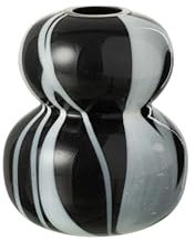 Vase en verre effet fumé noir/blanc