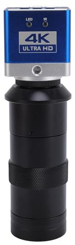 Digitale Mikroskopkamera, 4K 30fps USB HDMI Elektronische Industrie -Mikroskopkamera mit 100x HD -Objektiv, 4X Digitaler Zoom, Fernbedienung Tragbare Videbranche -Kamera für Foto