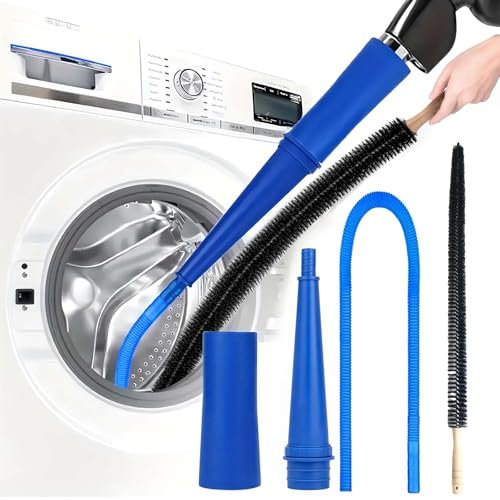 EPODA 2 Piece Dryer Vent Cleaner Kit, Universal Vacuum Hose Attachment and Lint Brush, Compatible with All Vacuum Cleaners, Efficiently Removes Lint and Debris