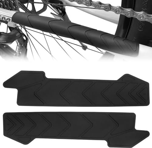 Raheem 2 Pcs Bike Chain Guard, Bike Frame Protector MTB Chainstay Protector Adhesive MTB Accessories Chain Guard Protector Silicone Bicycle Frame Protection Tape Against Scratches and Damage