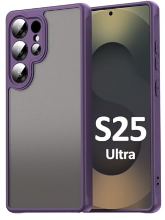Hülle kompatibel mit Samsung Galaxy S25 Ultra | Matte stoßfeste Handyhülle | Kratzfestes Bumper Case | Lila