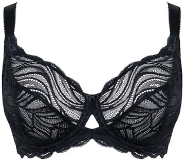 Flirtelle Elise Underwired Balcony Bra Womens Underwear Lingerie Black F-K