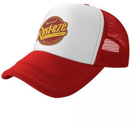 MPBGAOGP Herren Trucker Cap Medicated Rust.eze Lightning McQueen Mesh Trucker Hut Trendy Sommer Atmungsaktiv Mesh-Back Sun Caps Adjustbale Für Casual Kopfbedeckung Lehrer Geschenke