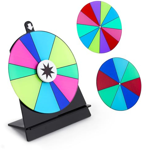 Diakey 15 cm drehendes Preisrad mit 3 Rädern, Farbtisch-Roulette-Rad Spinner mit Ständer, Glücksspiel für Party, Messe, Karneval (12 + 10 + 8 Slots)