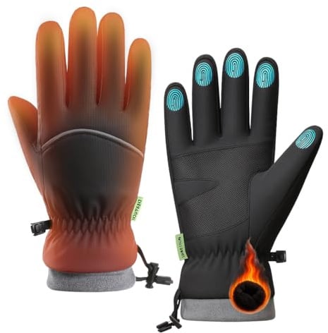 Werfunee Handschuhe Winter Fahrradhandschuhe Herren Damen Thermo WinterHandschuhe Touchscreen Wasserdicht Winddicht rutschfest Sporthandschuhe für Radfahren, Laufen, Skifahren, Wandern