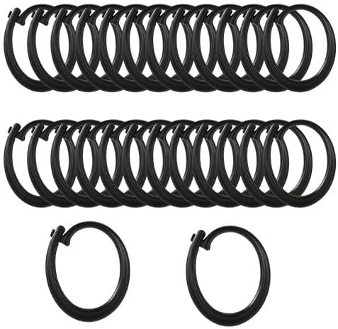Plastic Hooks for Gazebo Curtains, Black Shower Curtain Hooks, Durable Curtain Hooks Plastic for Outdoor Pergolas, DIY Projects, 20 Pack