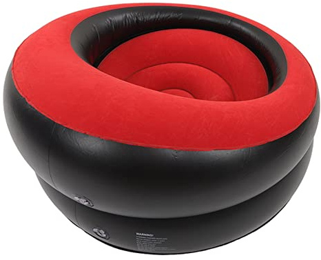 KKPLZZ Aufblasbare Couch, Schnelles Aufblasen, Luftsofa, Aufblasbare Couch, Beflocktes Sofa, Einfacher Aufblasbarer Stuhl für Wohnzimmer, Schlafzimmer, Lesezimmer, Büro, Balkon, (Rot)