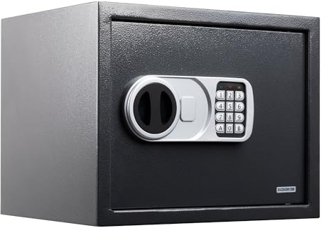 Floordirekt Tresor aus Stahl, mit digitaler Tastatursperre – für Bargeld, Schmuck, Ausweise, Dokumente, Safemaxx | 26 L | 300 x 380 x 300 mm