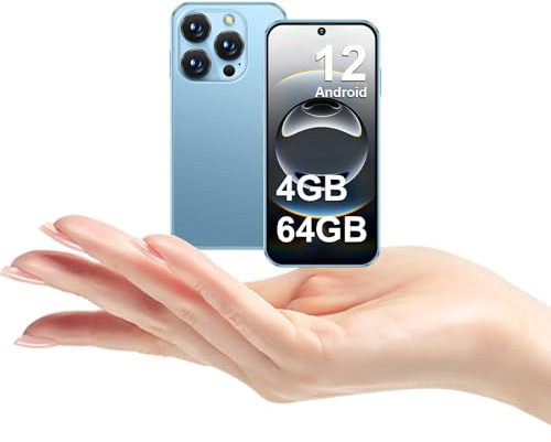 Mini Smartphone 4G, Mini Teléfono Móvil Libre de 4+64GB, con Pantalla HD de 3,88 Pulgadas, Batería de 2000mAh, Cámara de 5MP, Teléfono Ultrafino para Niños y Estudiantes, Ligero y Portátil Azul