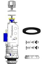 Hidrotecnoagua accesorios wc - Mecanismo doble descarga por cable t-282+kit