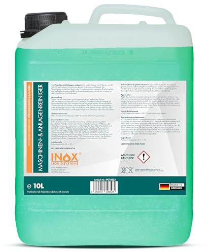 INOX® MS Maschinen- und Anlagenreiniger Konzentrat 10L - effektives Reinigungsmittel zum Entfernen von Öl, Fett und Ruß