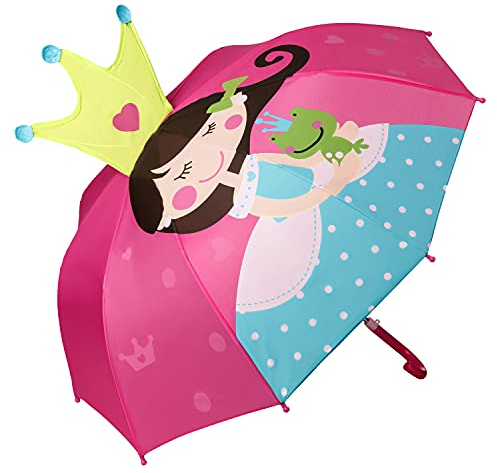 VON LILIENFELD Regenschirm Kinderschirm Kinderregenschirm Prinzessin mit Frosch Junge Mädchen pink bis ca. 8 Jahre