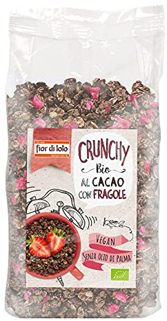 Fior di Loto, Crunchy al cacao con fragole bio, 375g