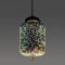 SAILAG LIGHT Vintage E27 Pendellampe Bunte Glas Schirm Pendelleuchte 1-Flammig 3D-Feuerwerk-Effekt Design Höhenverstellbar Hängeleuchten Esszimmer Esstisch Schlafzimmer Deckenlampe,φ20*40.5CM