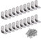 90 Gradi Supporti Angolo Retto Staffe in Acciaio Mensola Angolare Staffa brace angolo 20 Pezzi Supporto per Mensola con Viti per Mensola di Legno Tavolo Sedia 30*30 mm