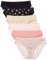 Amazon Essentials Bas de bikini en coton (grandes tailles disponibles) Femme, Lot de 6, Jaune Floral/Fleuri/Mini Rayures/Multicolore, 40