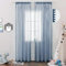 MIULEE Vorhänge mit Pompons-Niedlich Blau Gardinen 2-Set für Kinderzimmer, Transparent Gardinen mit Pompons für Wohnzimmer Jugendzimmer, Dekoschals Durchsichtig Vorhang mit Bommeln,2XH 280 X B 140cm
