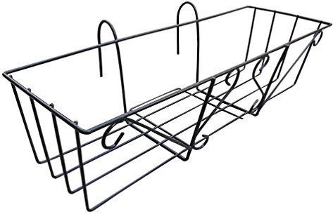 Hemoton Hängeregal Korb Balkon Hängend Blumenregal Geländer Übertopf Töpfe Eisen Metall Pflanzenständer Mini Blumentopfhalter Fenster für Terrasse Veranda